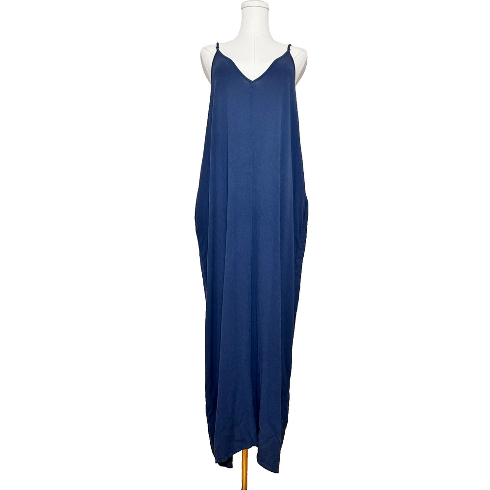 Lovestitch Maxi Dress Weekend Mila Pacific Blue V Neck Small Medium Pockets